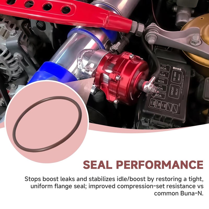 FixBear 2Pack O Ring Seal Fits for TiAL Q 50mm and Turbosmart Blow Off Valves Compatible with TiAL 50mm BOV 57×2.5mm O Ring Replacement for Engine Turbocharger Pressure Relief System - Image 5